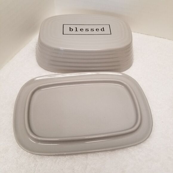 The Pottery People butter dish Blessed dishwasher safe micro safe 7.5" X 2"high - Picture 4 of 16